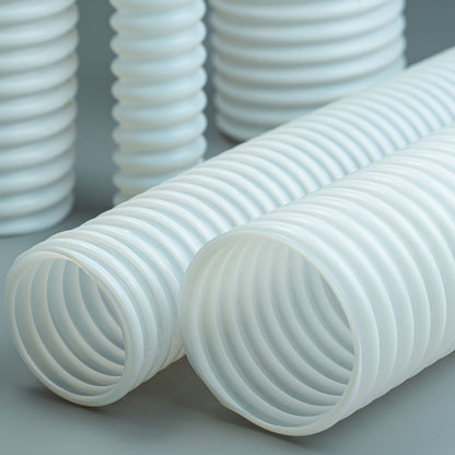 PTFE(Teflon) White Vrigin Natural Corrugated Hose Convoluted Tubing Braided Convoluted PTFE Hose